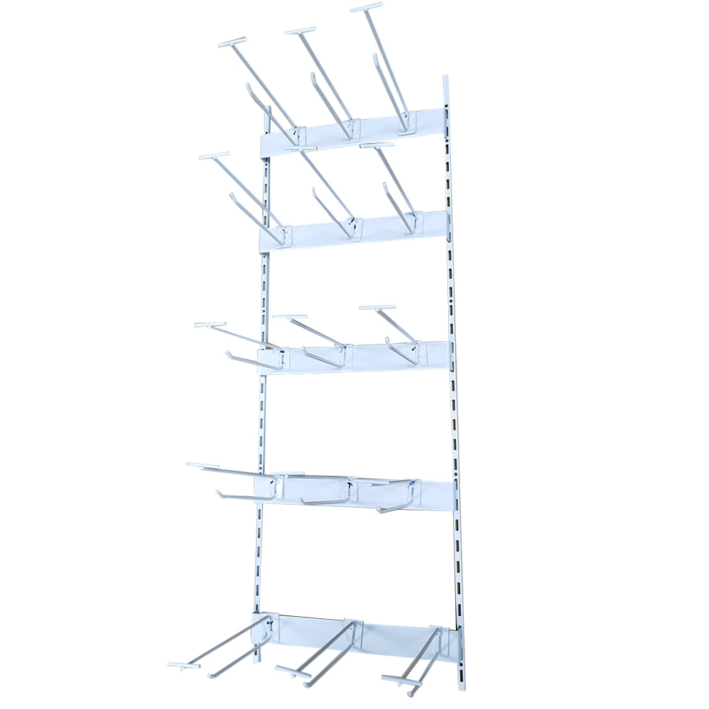 Custom-made Wall Mounted high Quality Favorable Hanging Displays Metal shelf stand Display Rack With Hooks