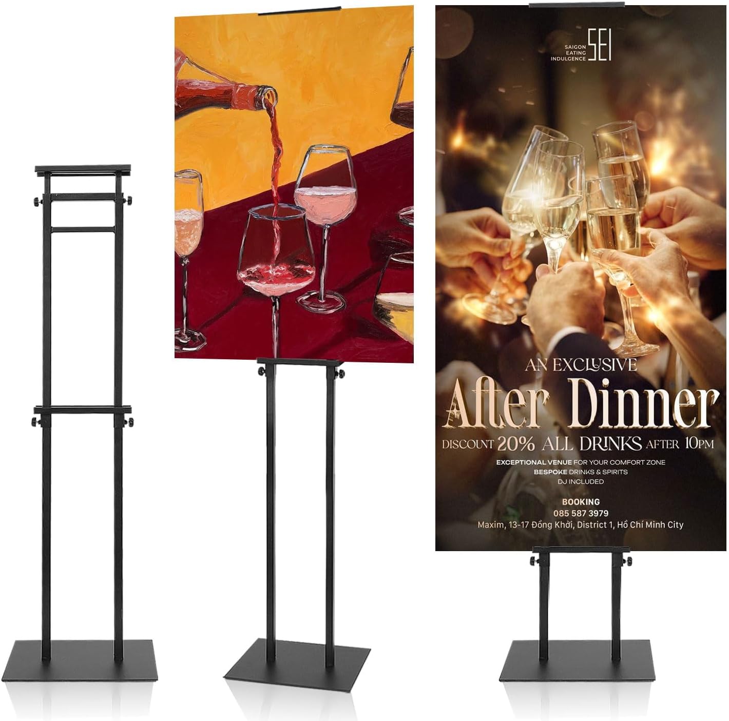 Poster Board Stand for Display, Adjustable Banner Stand, Height Up to 80 inch, Double-Sided Foam Board Stand for Business Advertising (1 Pack)