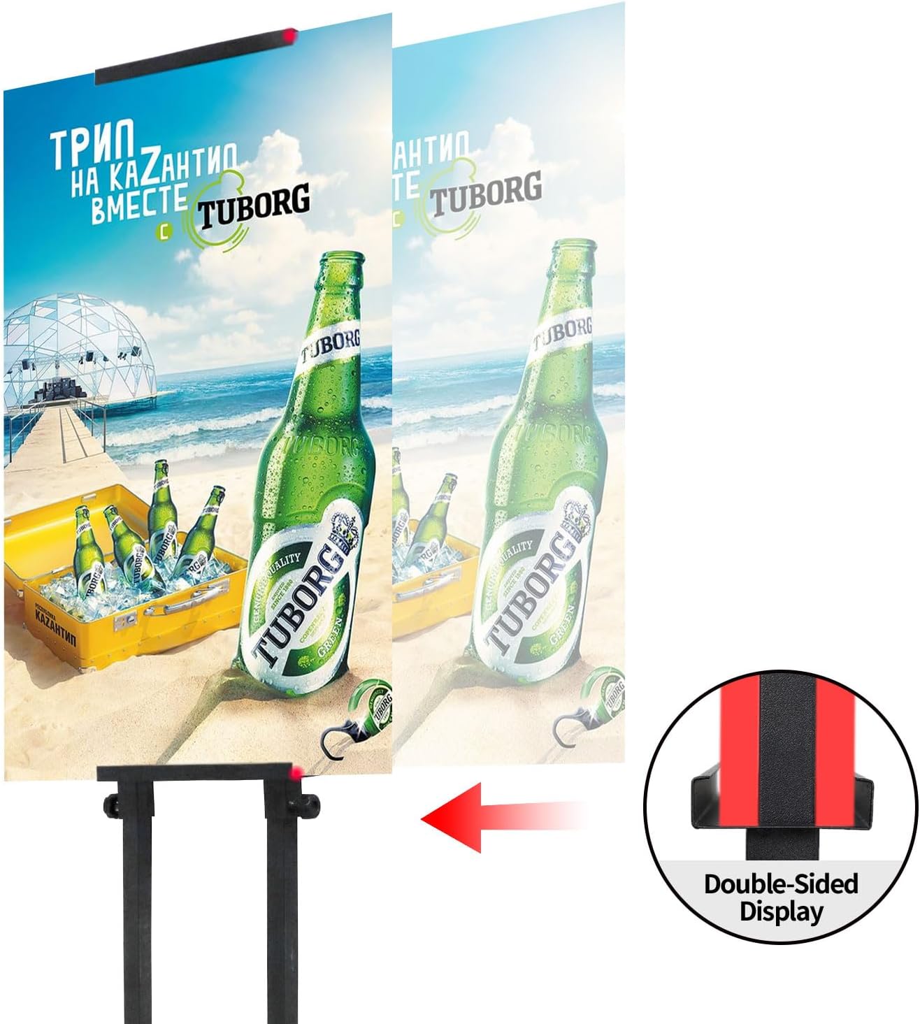 Poster Board Stand for Display, Adjustable Banner Stand, Height Up to 80 inch, Double-Sided Foam Board Stand for Business Advertising (1 Pack)