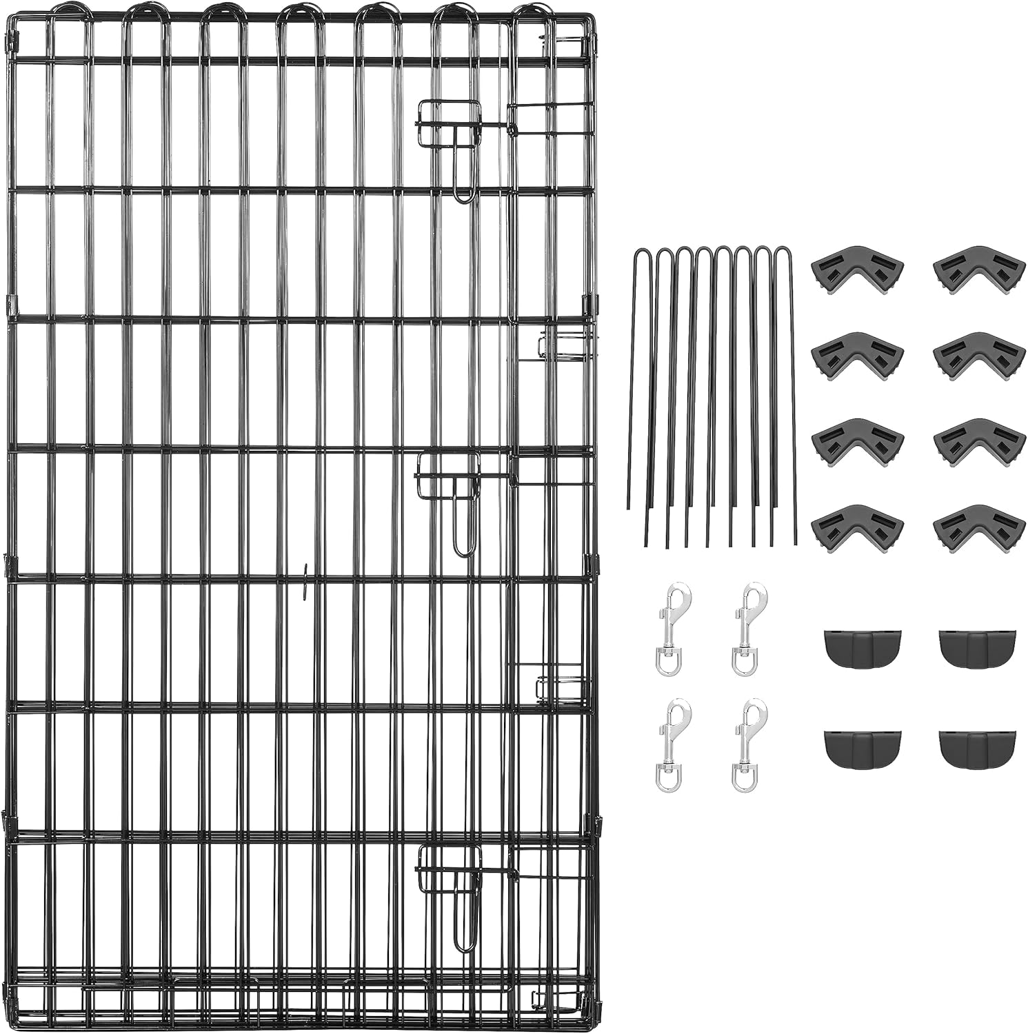 Foldable Octagonal Metal Exercise Dog Playpen - Indoor/Outdoor, No Door, Extra Small (8 Panels, 24 x 24), Easy to assemble, store, and customize, 24" - Puppy, Black