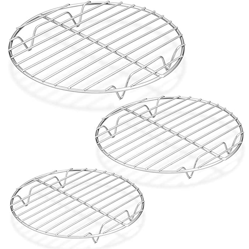 Round Cooking Rack Baking Cooling Steaming Grilling Rack Stainless Steel Fits Air Fryer Stockpot Pressure Cooker