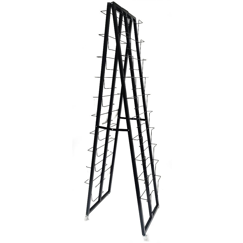 Multi tiers double sides floor stand newspaper shelf magazine books display rack