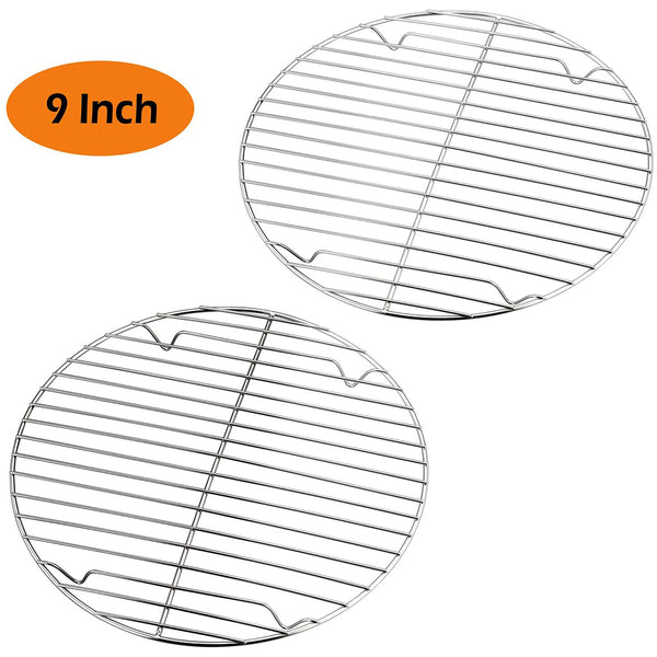 Round Cooking Rack Baking Cooling Steaming Grilling Rack Stainless Steel Fits Air Fryer Stockpot Pressure Cooker