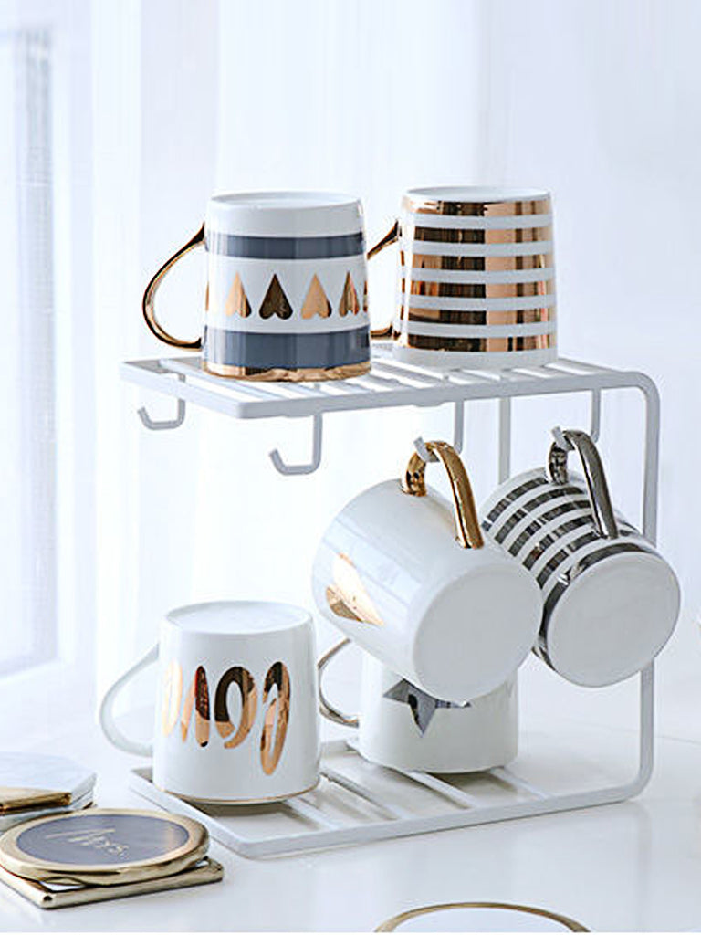 Creative cup holder Household asphalt tray shelf glass cup upside down shelf coffee cup mark cup storage rack