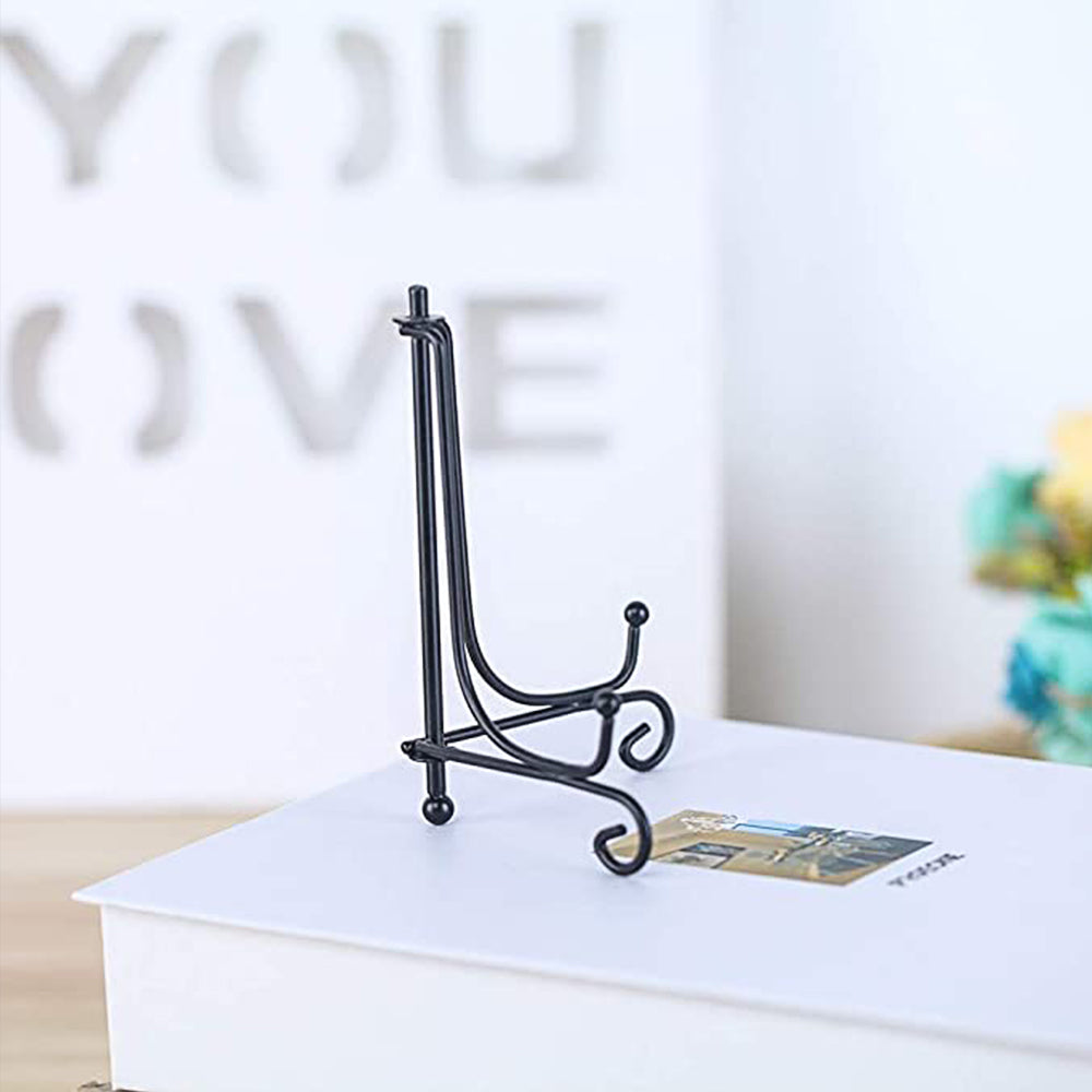 Iron Display Stand Black Iron Easel Plate Display Photo Holder Stand Displays Picture Frames Decorative Plates Tablets