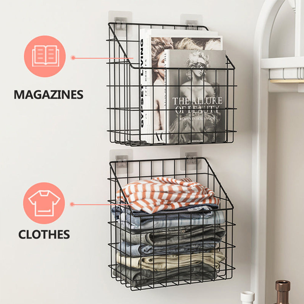 Punch-free bathroom wall rack toilet wall metal basket toilet gargle shelf wall hanging rack