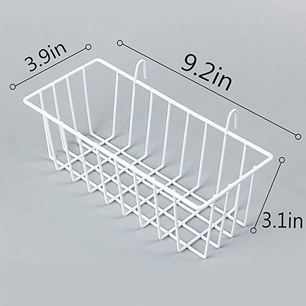 Wall grid panel basket display shelf storage rack