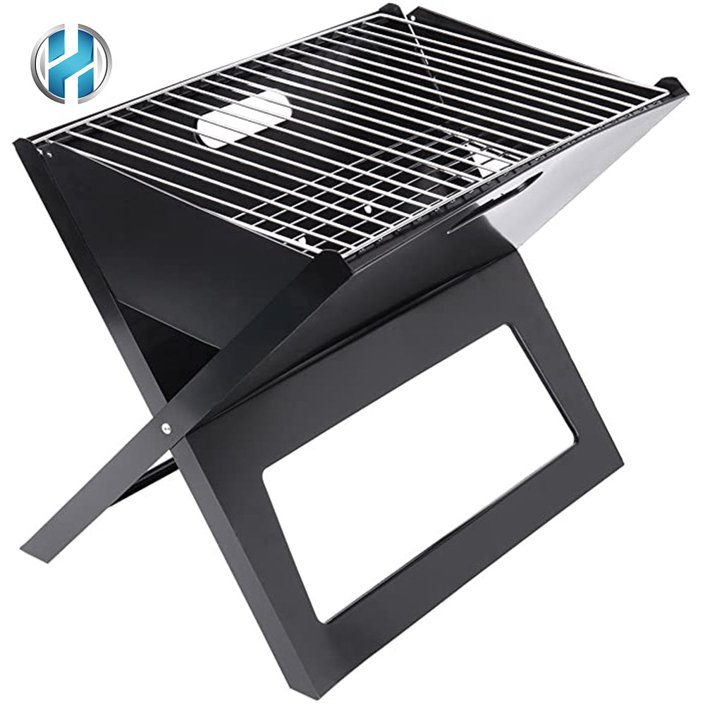 Hot Sale Outdoor Camping Black X shape Portable Charcoal Convenient Table Folding BBQ Grill