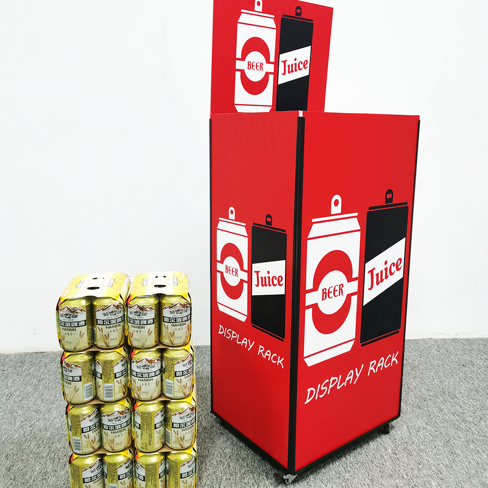 Beverage pop up Spring-loaded metal steel display rack floor stand displays for wholesale pop up spring-loaded metal steel display racks
