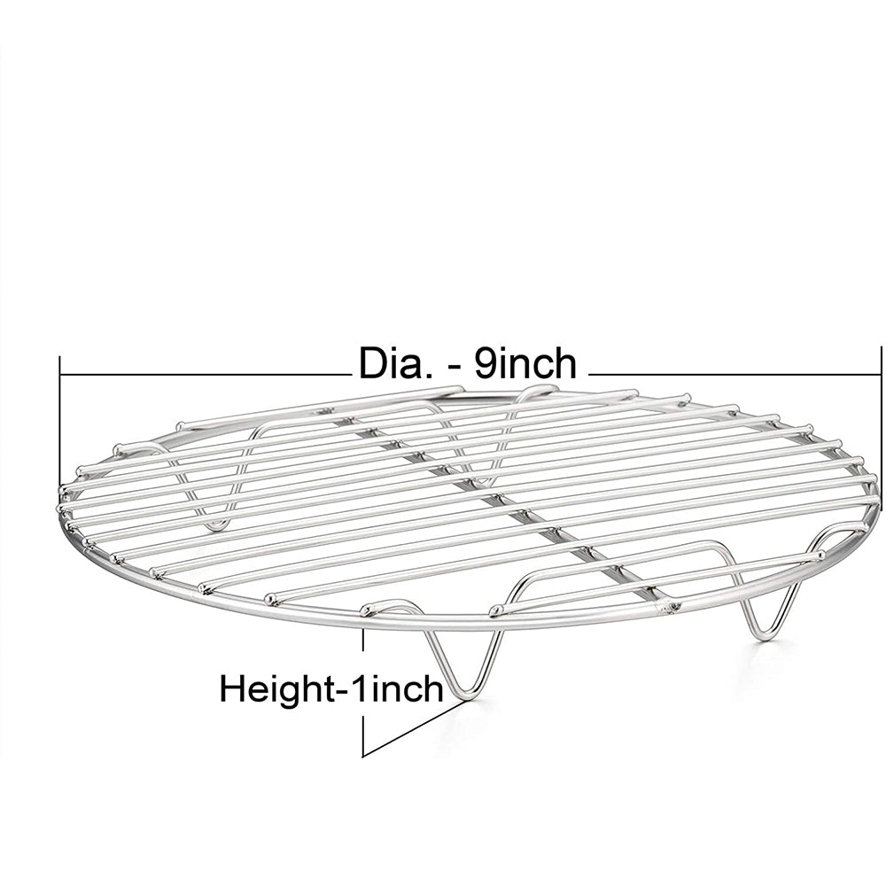 Round Cooking Rack Baking Cooling Steaming Grilling Rack Stainless Steel Fits Air Fryer Stockpot Pressure Cooker