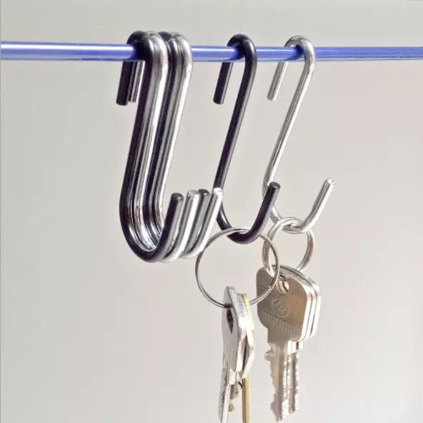 15 pcs pack silver stainless steel S metal hanging hooks