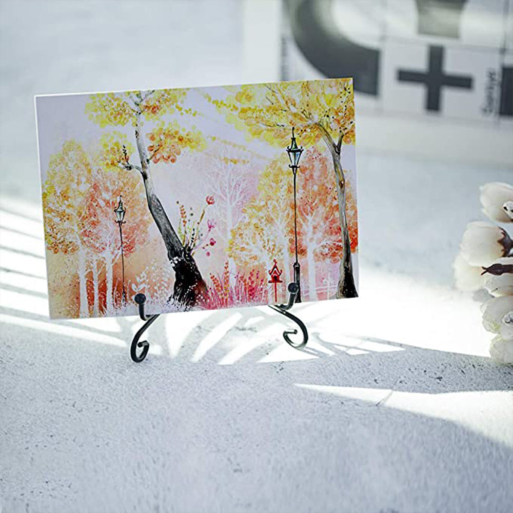 Iron Display Stand Black Iron Easel Plate Display Photo Holder Stand Displays Picture Frames Decorative Plates Tablets