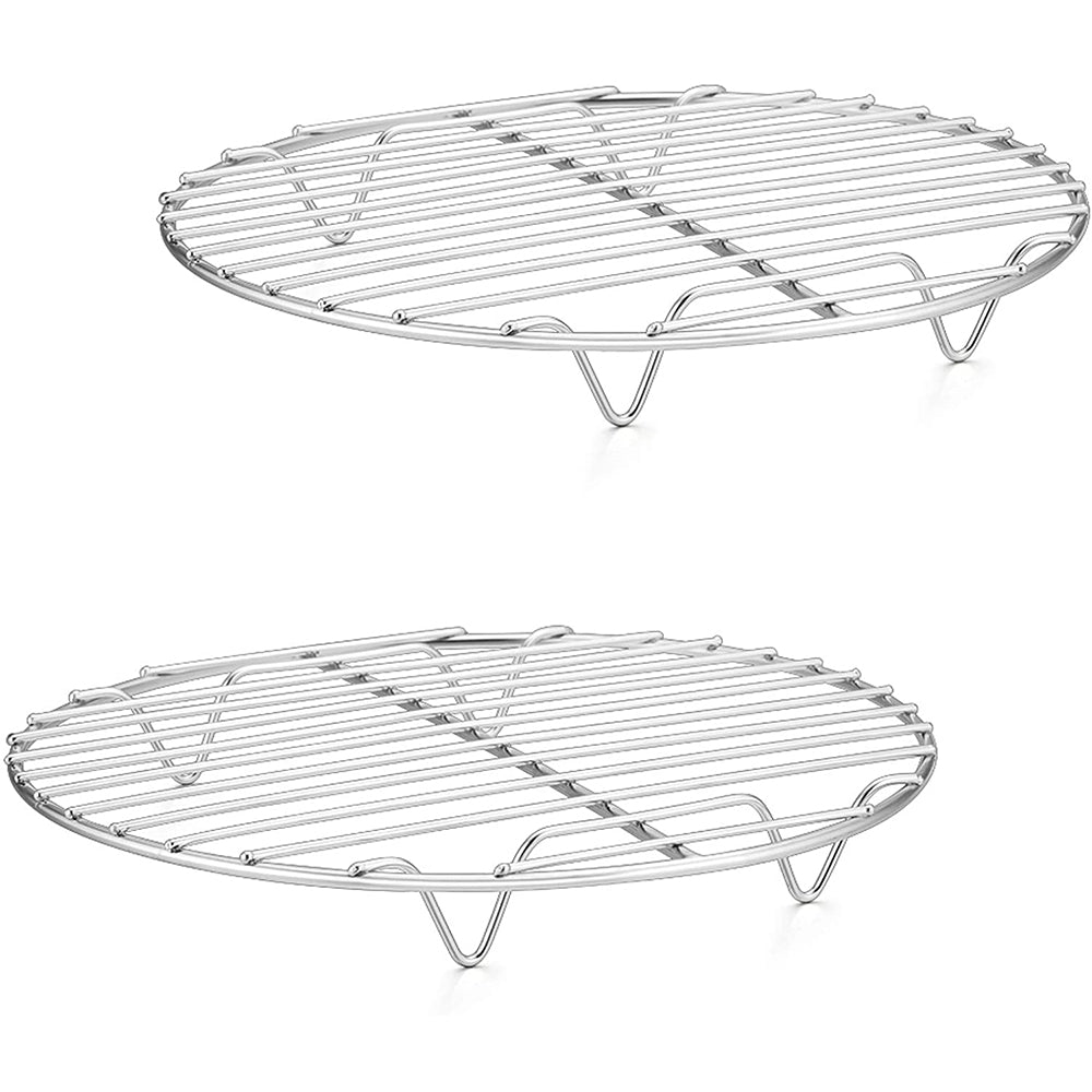 Round Cooking Rack Baking Cooling Steaming Grilling Rack Stainless Steel Fits Air Fryer Stockpot Pressure Cooker