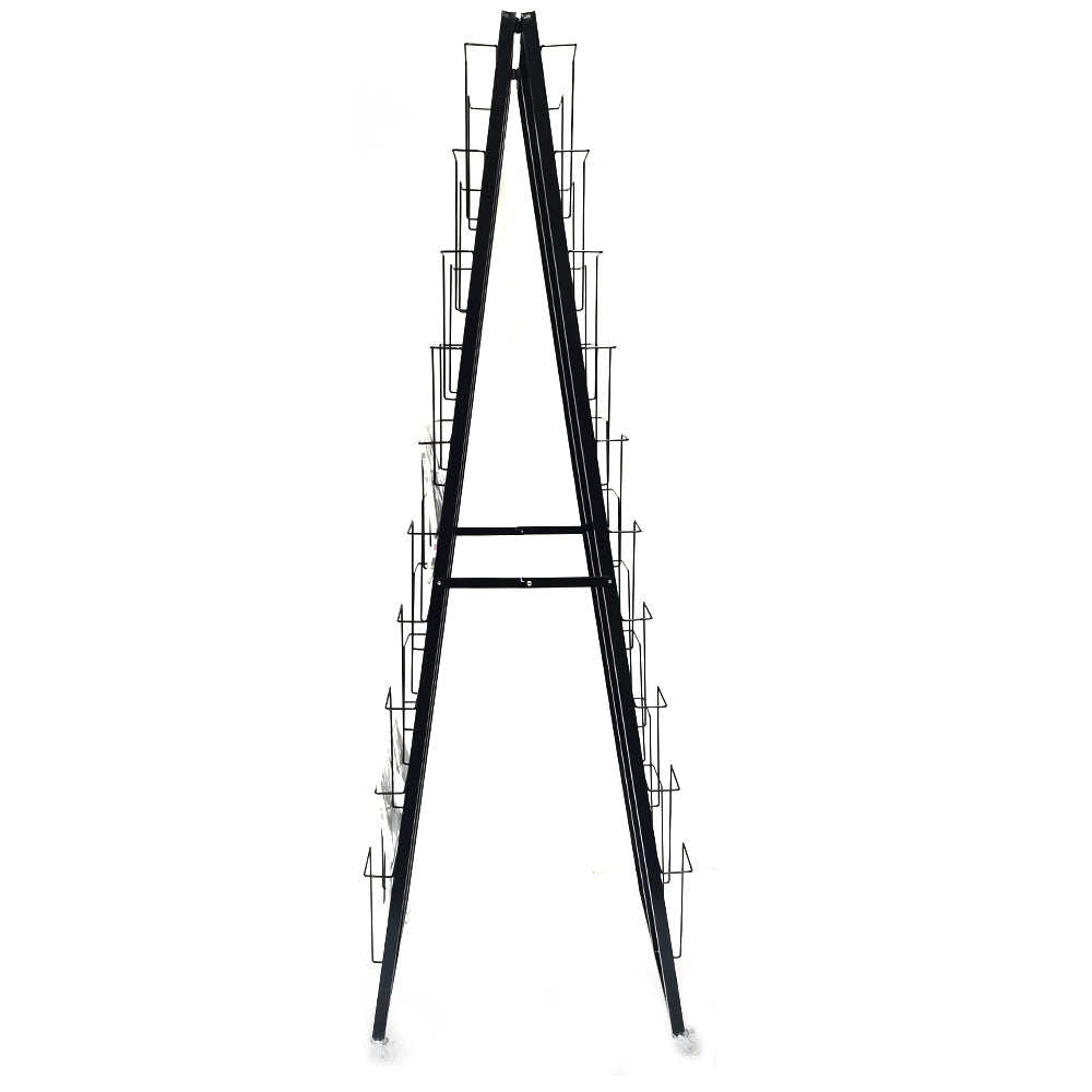 Multi tiers double sides floor stand newspaper shelf magazine books display rack