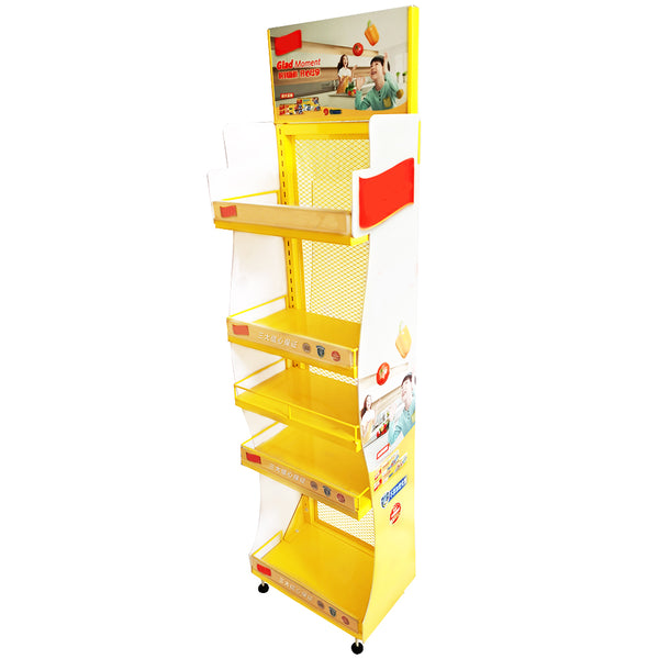 Floor stand shelf displays supermarket display rack for retail