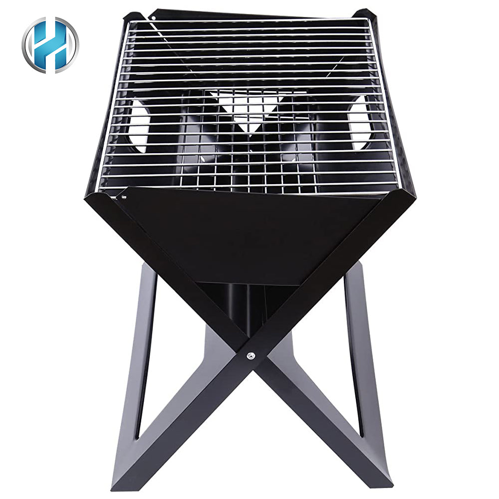 Hot Sale Outdoor Camping Black X shape Portable Charcoal Convenient Table Folding BBQ Grill