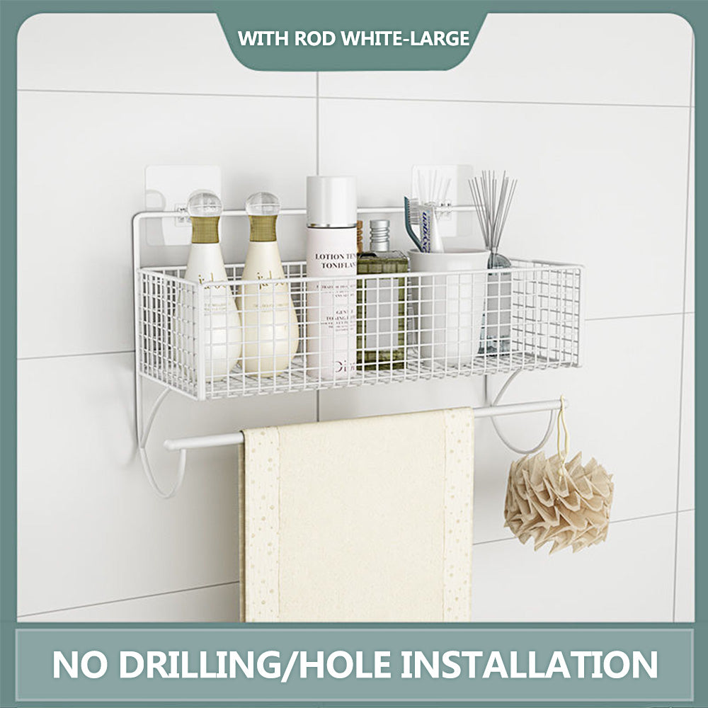 Punch-free bathroom wall rack toilet wall metal basket toilet gargle shelf wall hanging rack