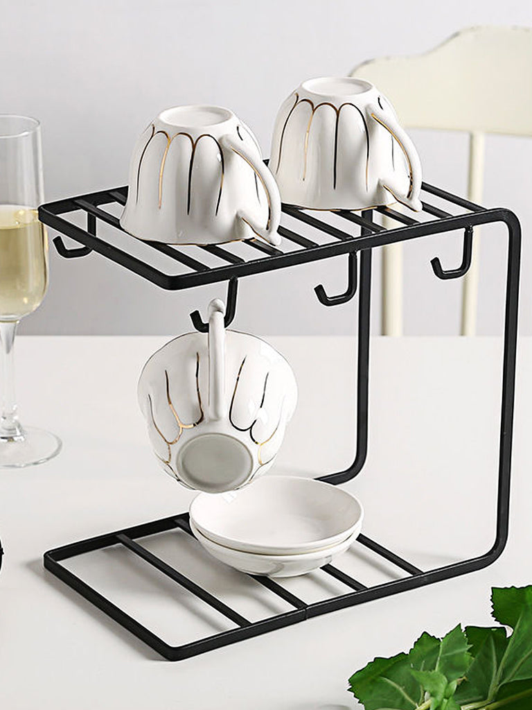 Creative cup holder Household asphalt tray shelf glass cup upside down shelf coffee cup mark cup storage rack