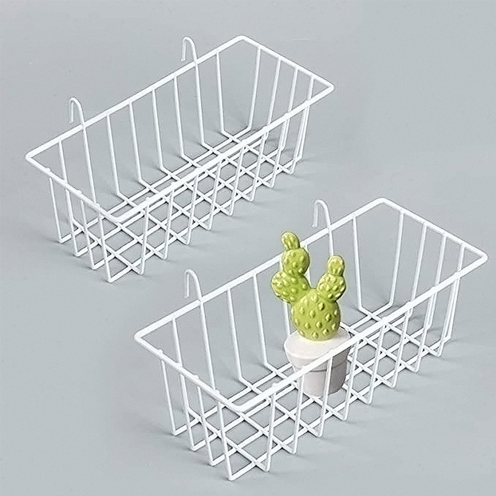 Wall grid panel basket display shelf storage rack