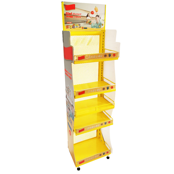 Floor stand shelf displays supermarket display rack for retail