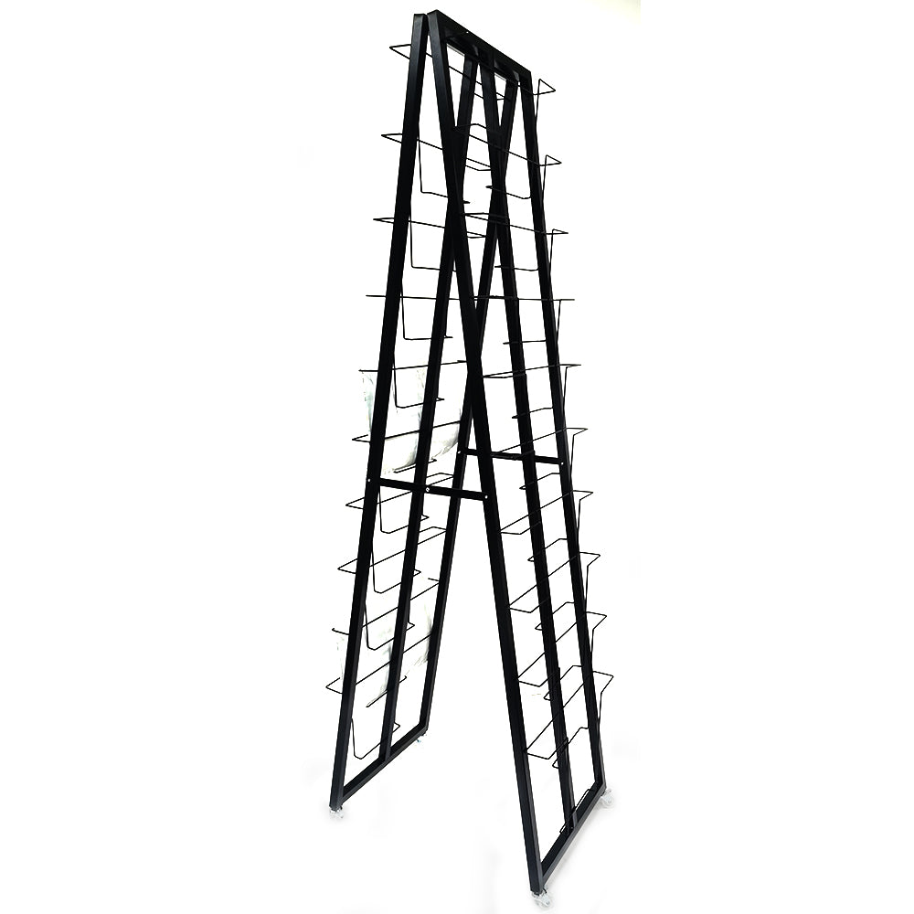 Multi tiers double sides floor stand newspaper shelf magazine books display rack