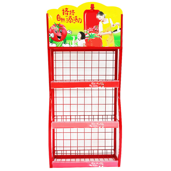 Tomato Vegetable Bottle Sauce Shelf Displays Metal Wire display Stand Hanging Rack