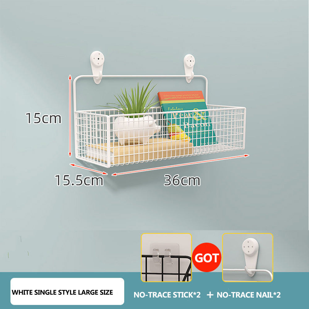 Punch-free bathroom wall rack toilet wall metal basket toilet gargle shelf wall hanging rack