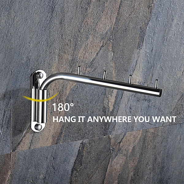 No-punching hotel 304 stainless steel bathroom swivel hanger hotel movable swing hanger hanger