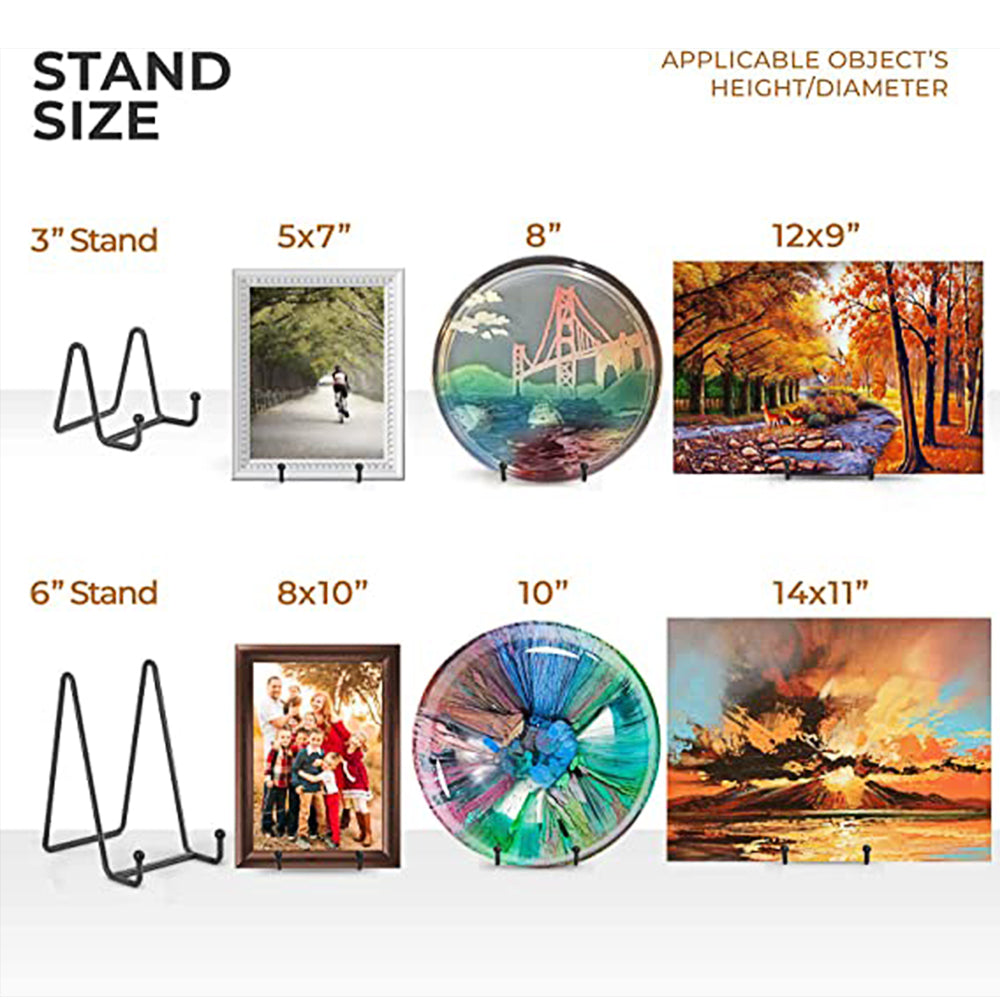 Plate Stands for Display 3 Inch Plate Holder Display Stand Metal Frame Holder Stand for Picture Decorative Plate Book Photo