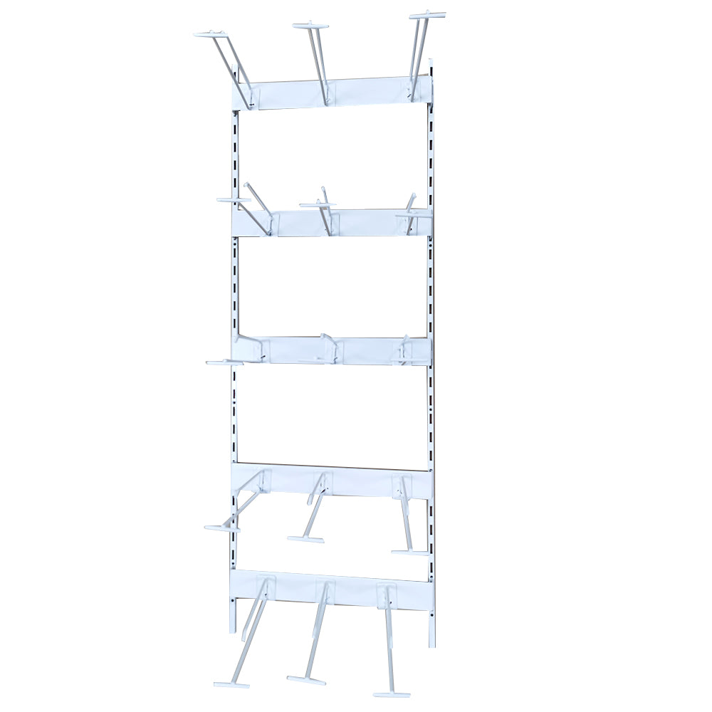 Custom-made Wall Mounted high Quality Favorable Hanging Displays Metal shelf stand Display Rack With Hooks
