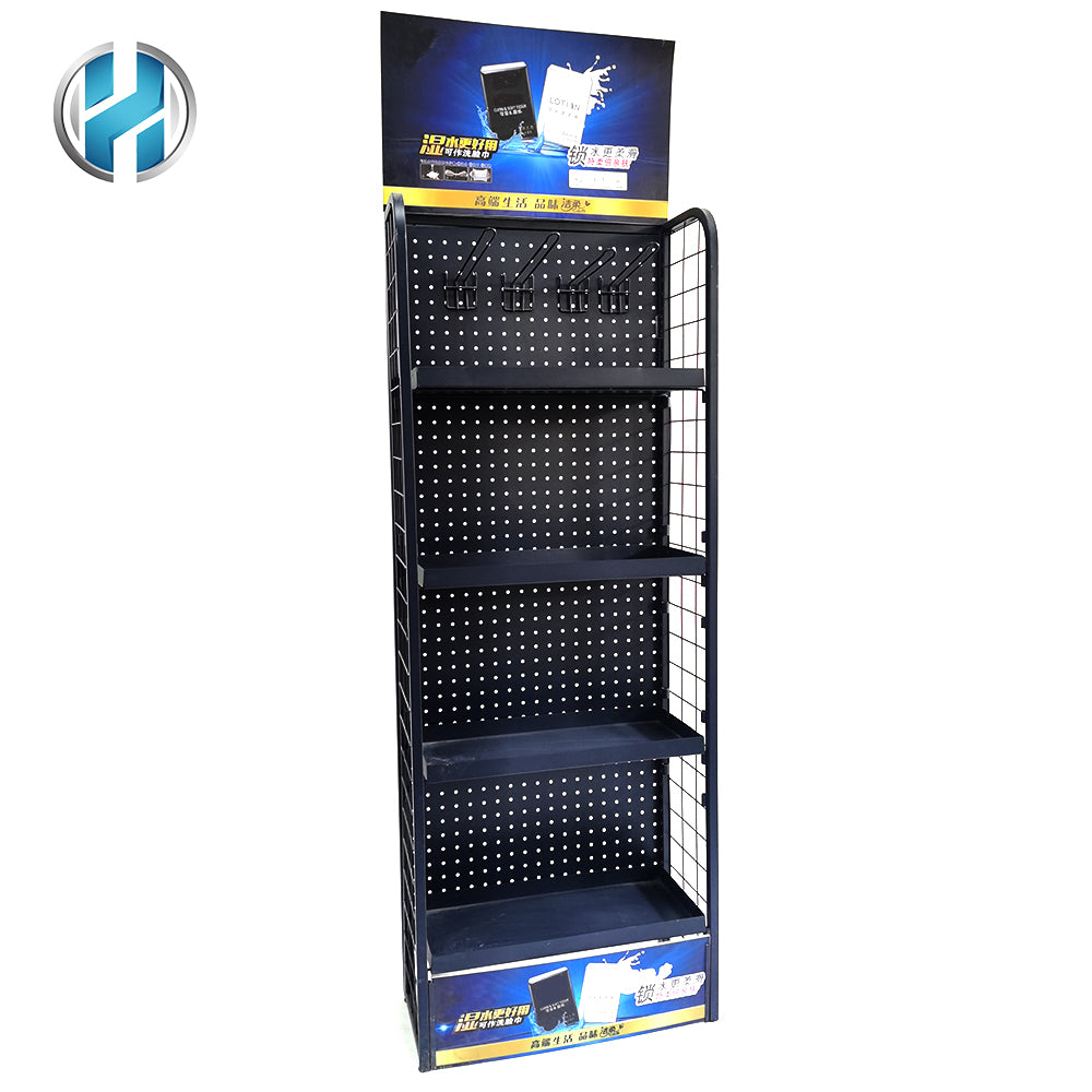 Supermarket Point Of Sale tissue paper towels advertising stand metal display racks with hooks