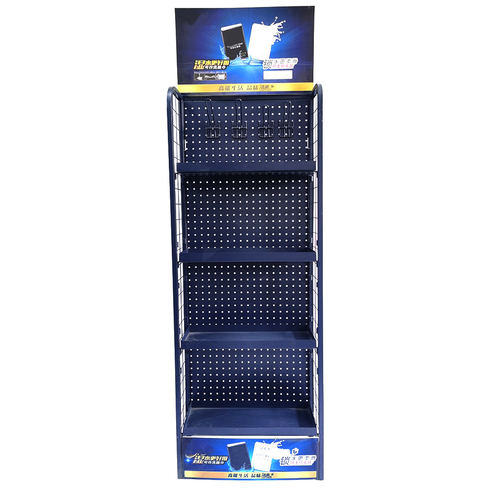 Supermarket Point Of Sale tissue paper towels advertising stand metal display racks with hooks