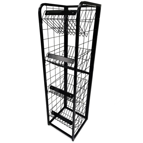 Custom made retail store multi layer shelf iron steel wire holder floor metal rack folding book shop magazine display stand