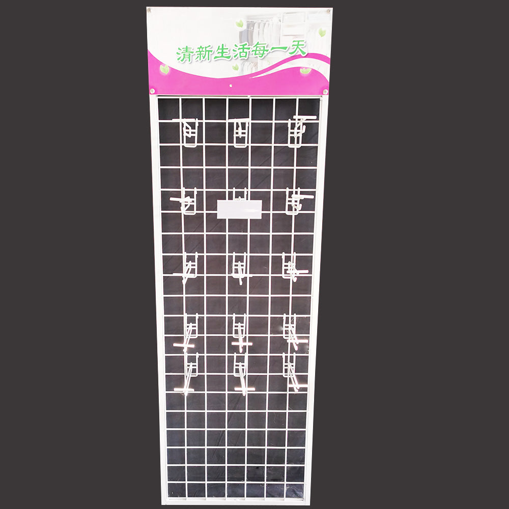 Metal wire mesh hanging dipslay rack with hooks for hanging accessories products in stores