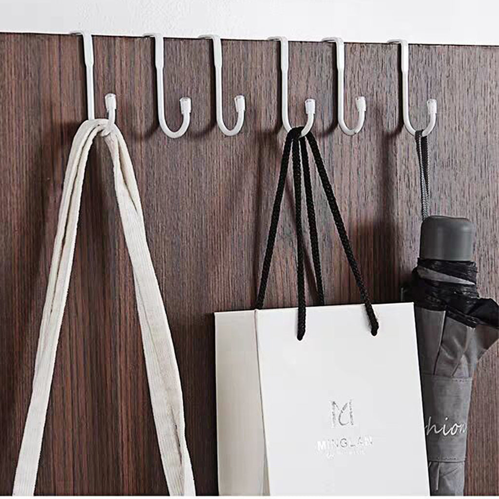 6 pcs pack stainless steel hook S type door back hook kitchen cabinet door hook multifunctional Hooks