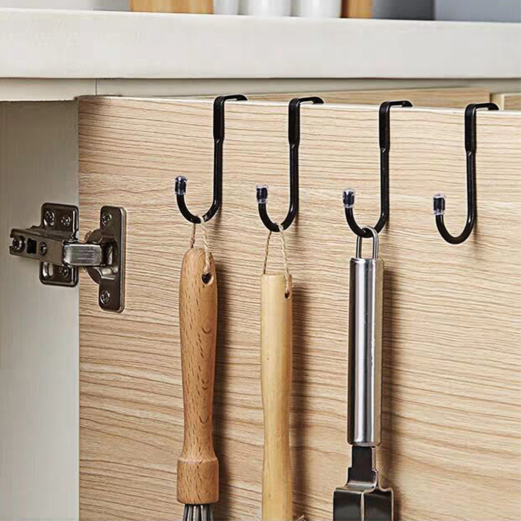 6 pcs pack stainless steel hook S type door back hook kitchen cabinet door hook multifunctional Hooks