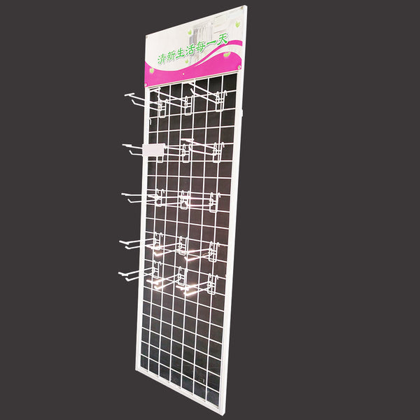 Metal wire mesh hanging dipslay rack with hooks for hanging accessories products in stores