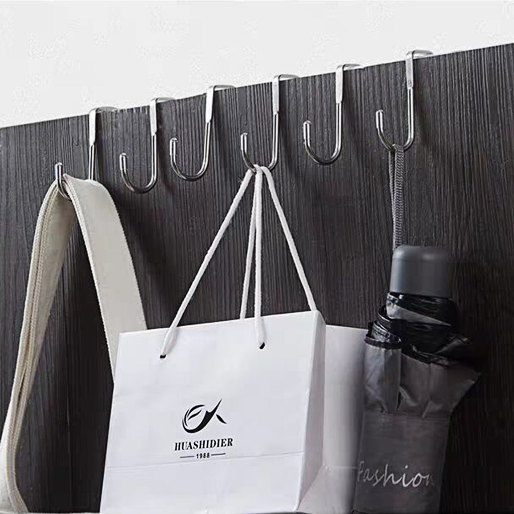 6 pcs pack stainless steel hook S type door back hook kitchen cabinet door hook multifunctional Hooks